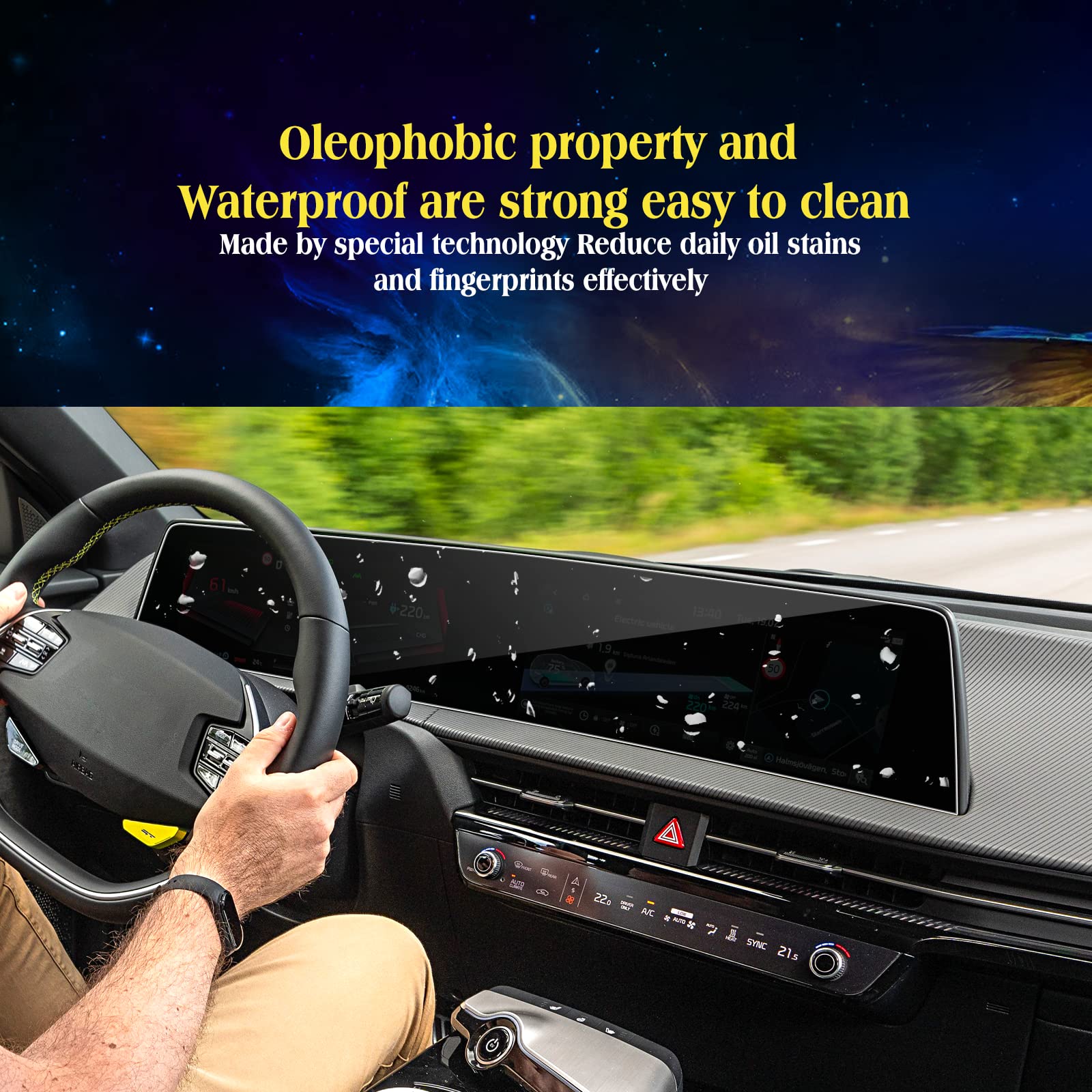 Eueky 2Pcs 2024 Kia Ev6 Screen Protector Compatible With Kia Ev6 2024 2023 2022 Wind/Gt Line 12.3Inch Navigation And Dashbord Di